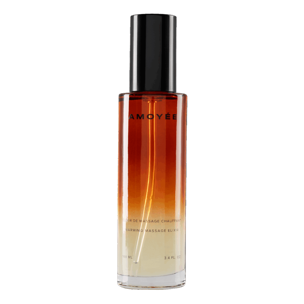 Verwarmende massageolie: Amoyée's Warming Massage Elixir.